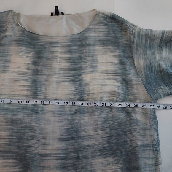Eileen Fisher silk Blue and White Women's Dress - Picture 5 of 7